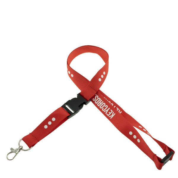 Keycord 1 kleur bedrukt met buckle en safety clip